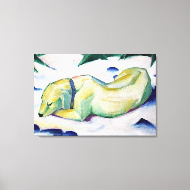 Dog Lying in the Snow (1911) by Franz Marc Canvastryck (Framsida)