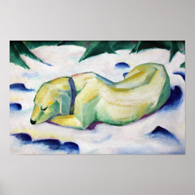 Dog Lying in the Snow (1911) by Franz Marc Poster (Framsidan)