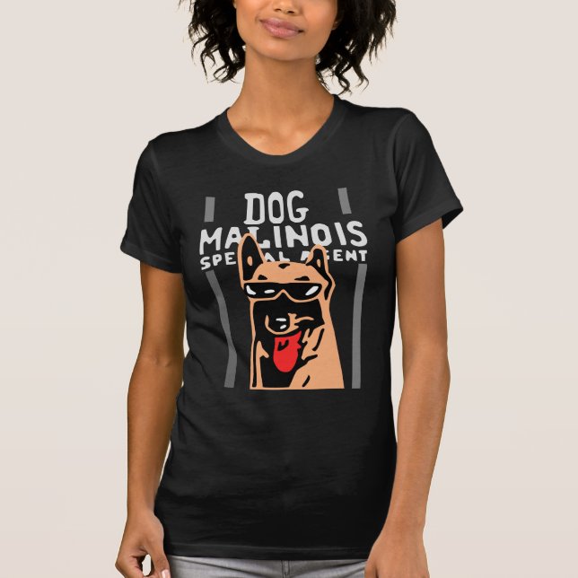 dog malinois spécial agent t-shirt (Framsida)