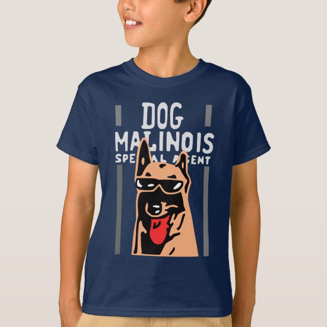 dog malinois spécial agent t shirt (Framsida)