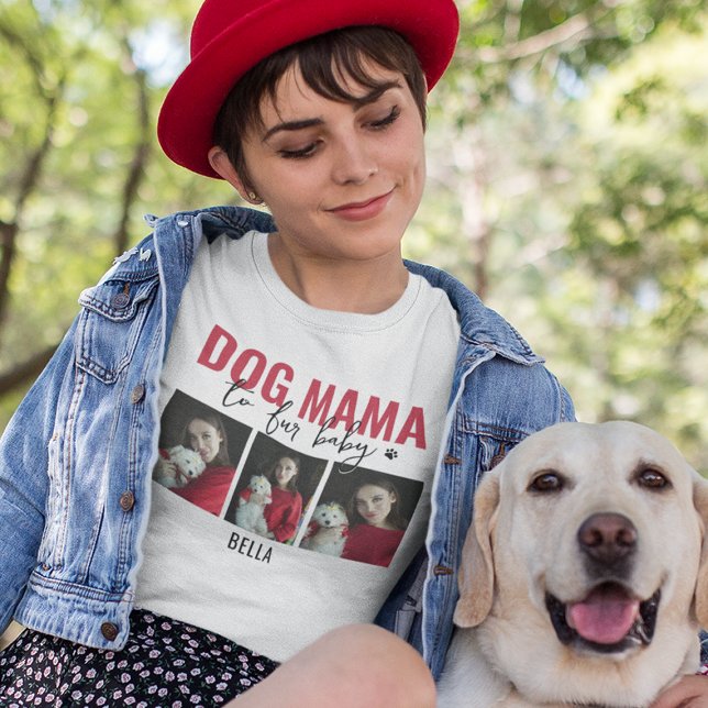 Dog Mama | 3 Foto Collage T Shirt (Skapare uppladdad)