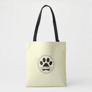 Dog Mama Anpassad Text Paw Print Medelstor Totebag Tygkasse