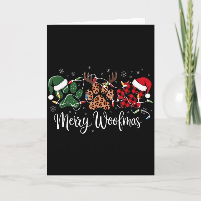 Dog Mama Merry Woofmas Christmas  Kort (Framsida)