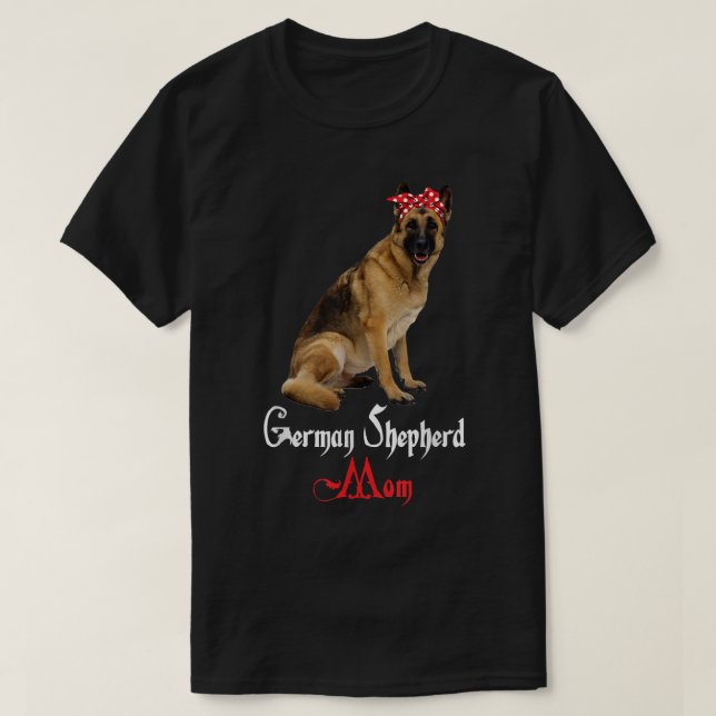 Dog Mama Puppy Mom German Shepherd  T Shirt (Design framsida)