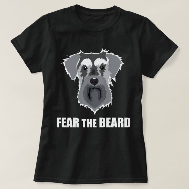 Dog Meme Fear the Beard Mini Schnauzer Long Sleeve T Shirt (Design framsida)