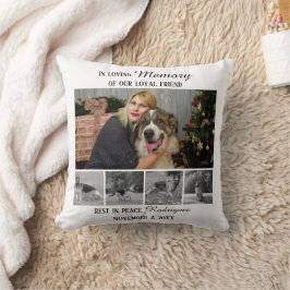 Dog Memorial 5 Photo Collage Pet Tribute Kudde