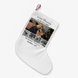 Dog Memorial 5 Photo Collage Pet Tribute Liten Julstrumpa