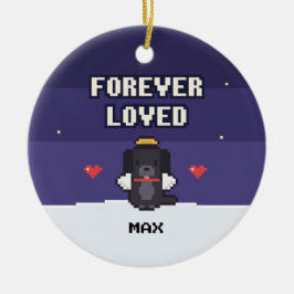 Dog Memorial Ornament Forever Loved Pixel Art