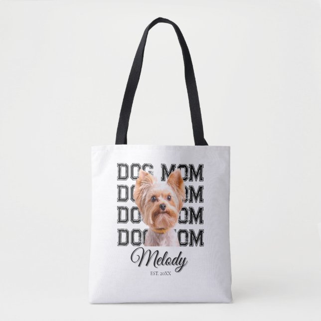 Dog Mom Anpassad Foto  Tygkasse (Framsida)