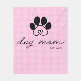 dog mom customizable baby pink fleecefilt
