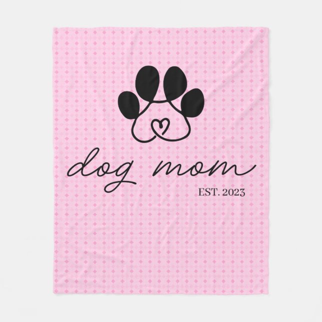  dog mom customizable baby pink fleecefilt (Framsidan)