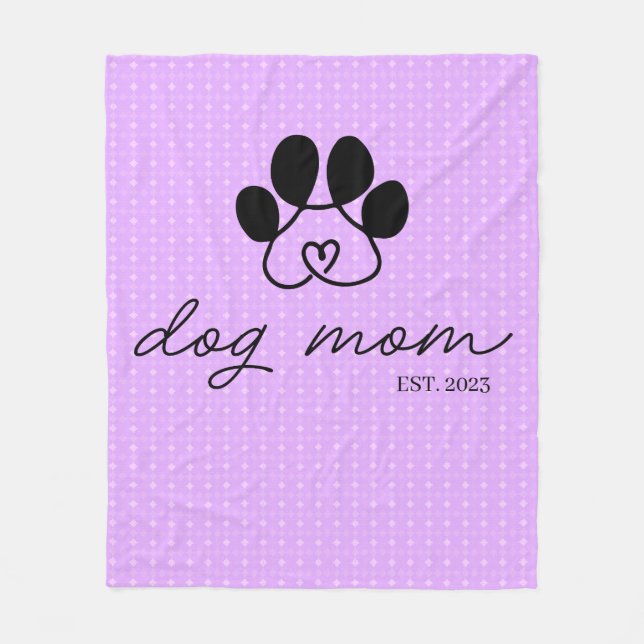  dog mom customizable lilac fleecefilt (Framsidan)
