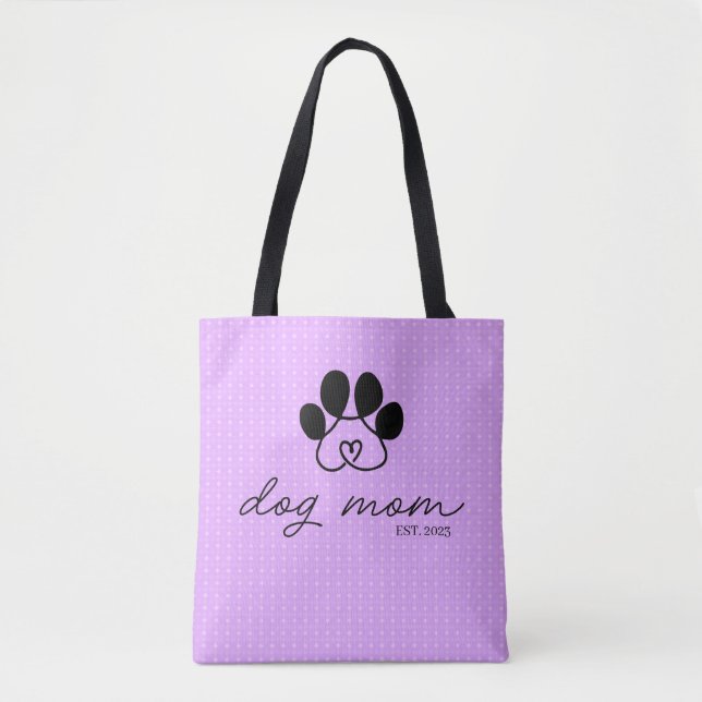  dog mom customizable lilac tygkasse (Framsida)