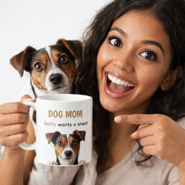 Dog Mom Cute Puppy Coffee Quote Design Kaffemugg