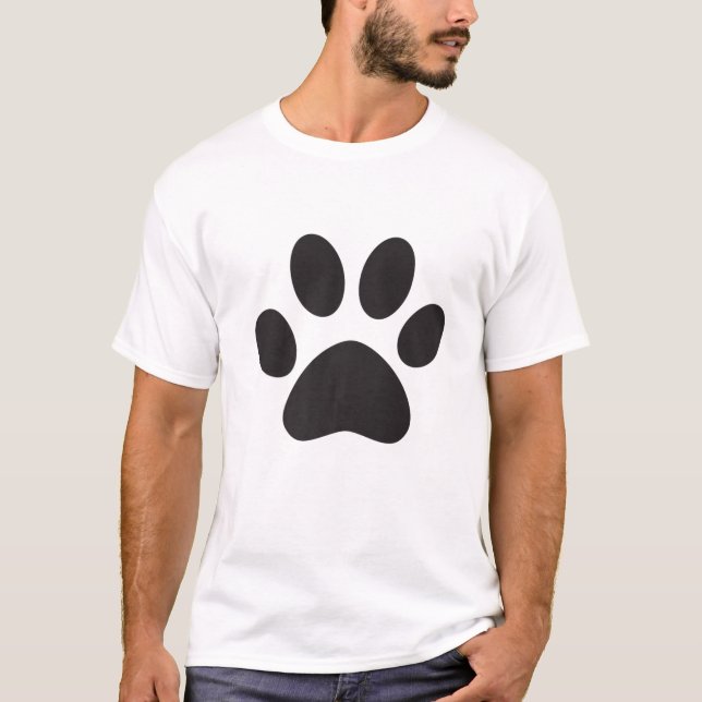 Dog Mom Dad Puppy Love Dogs Paw Print T Shirt (Framsida)