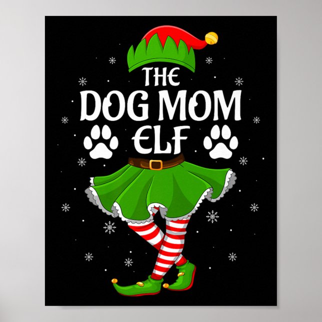 Dog Mom Elf Christmas Family Girls Women Elf Squad Poster (Framsidan)