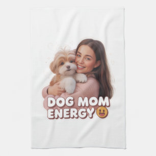 Dog Mom Energy - trendig design för hundmammor Kökshandduk
