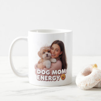 Dog Mom Energy - trendig hundmamma-design Kaffemugg