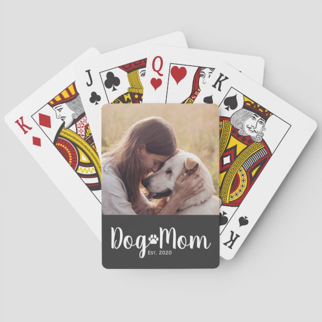 Dog Mom Estalished Script Foto Casinokort (Baksidan)