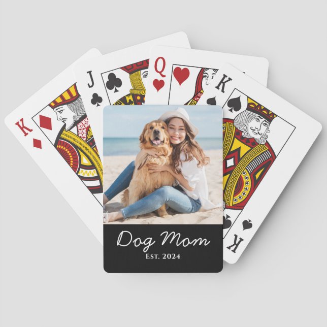 Dog Mom Grundad Foto Present  Casinokort (Baksidan)