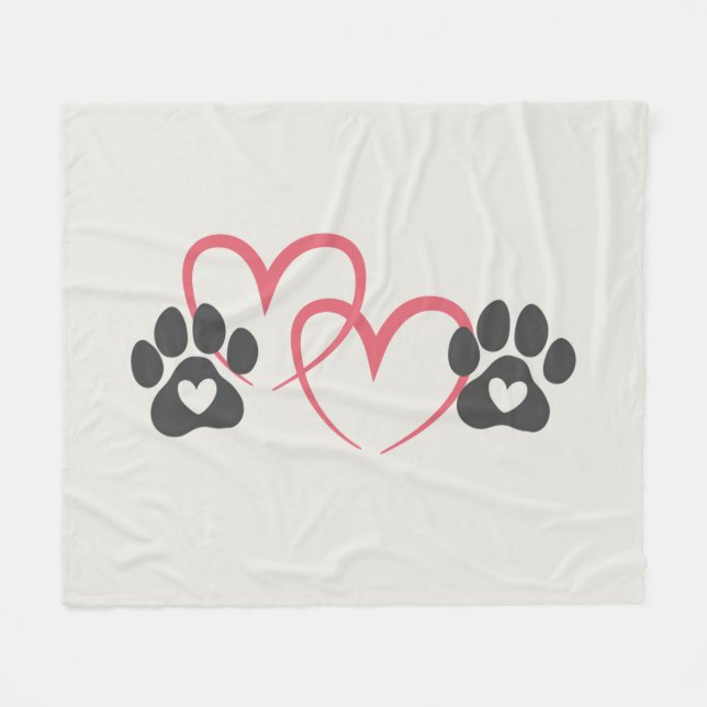 Dog Mom Heart Paws Art | Rescue Mama Dogs Lover Fleecefilt (Framsidan (Horisontell))