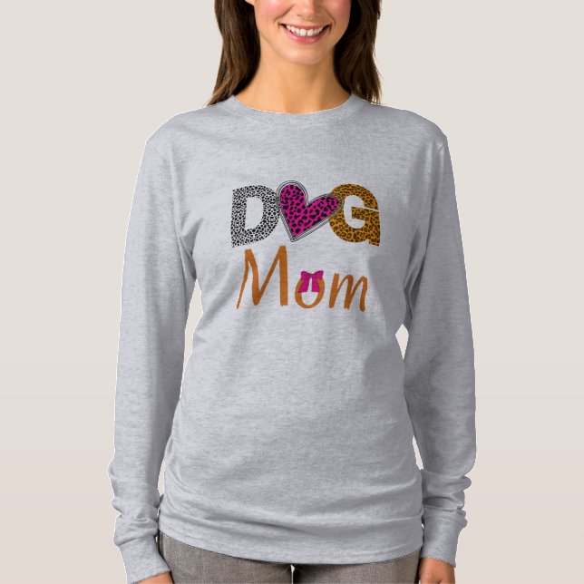 Dog Mom Leopard Print/Trending Dog  Lover Gift T Shirt (Framsida)