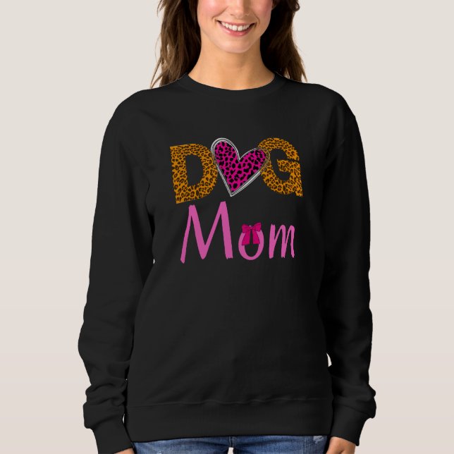 Dog Mom Leopard Print/Trending Dog Lover T Shirt (Framsida)