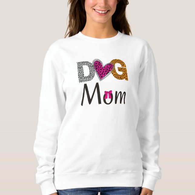 Dog Mom Leopard Print/Trending Dog Lover T Shirt (Framsida)