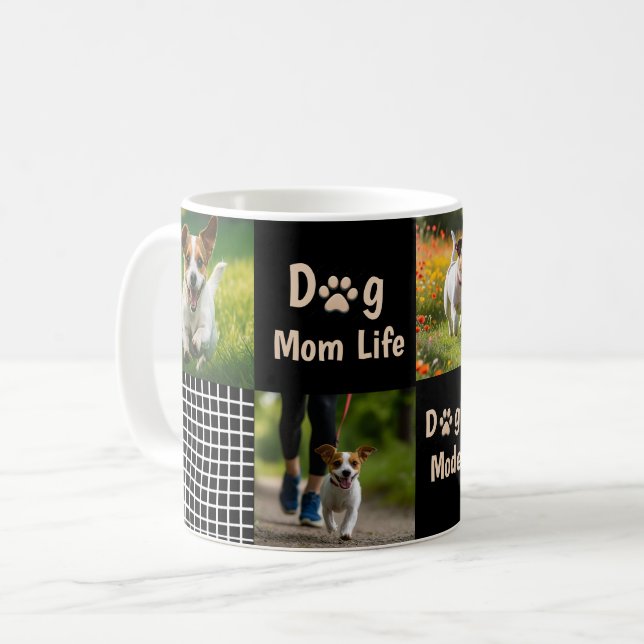 Dog Mom Mode ON Modern Pet Lover Design Kaffemugg (Framsida vänster)
