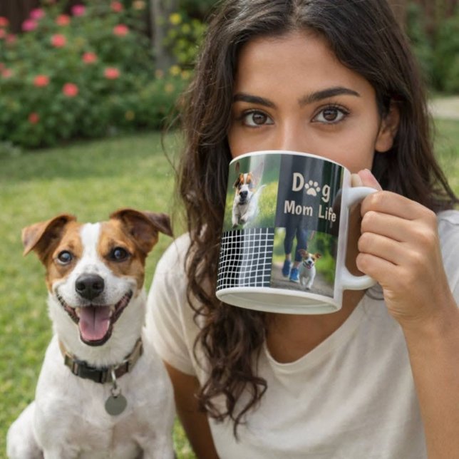 Dog Mom Mode ON Modern Pet Lover Design Kaffemugg (Skapare uppladdad)