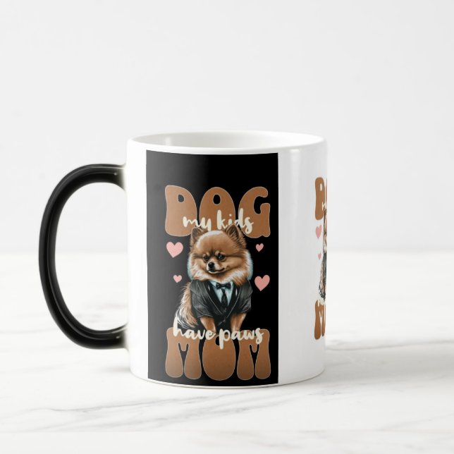 Dog Mom Mug – “Life is Better With Dogs” Inspirati Magisk Mugg (Vänster)