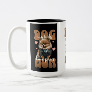Dog Mom Mug – Minimalist Design – Stylish Pet Love Två-Tonad Mugg