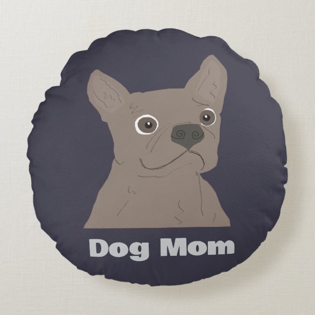 Dog Mom Rund Kudde (Framsidan)