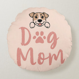 Dog Mom Rund Kudde
