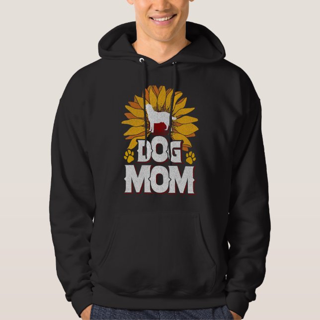 Dog Mom Sunflowers Dog  Dog fan Doggie Dogs Mom Hoodie (Framsida)