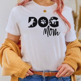 Dog Mom T-shirt - Hund siluett, tassavtryck