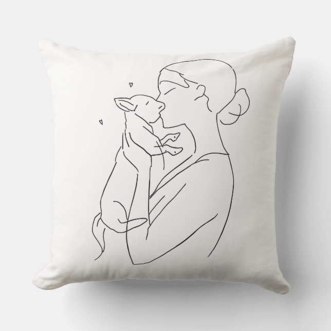 Dog Mom Throw Pillow Minimalist Pet Lover Home Kudde (Framsida)