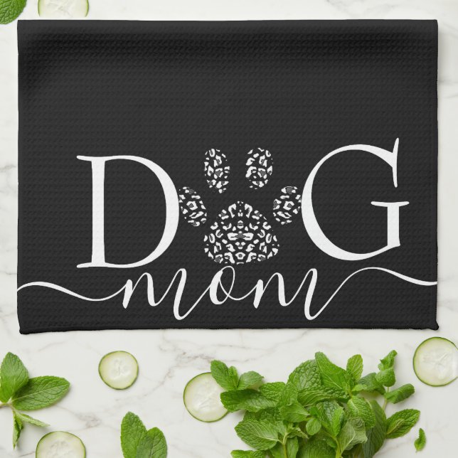Dog Mum tryck av tass  Kökshandduk (Vikta)