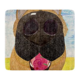 Dog nose and raspberry cutting board