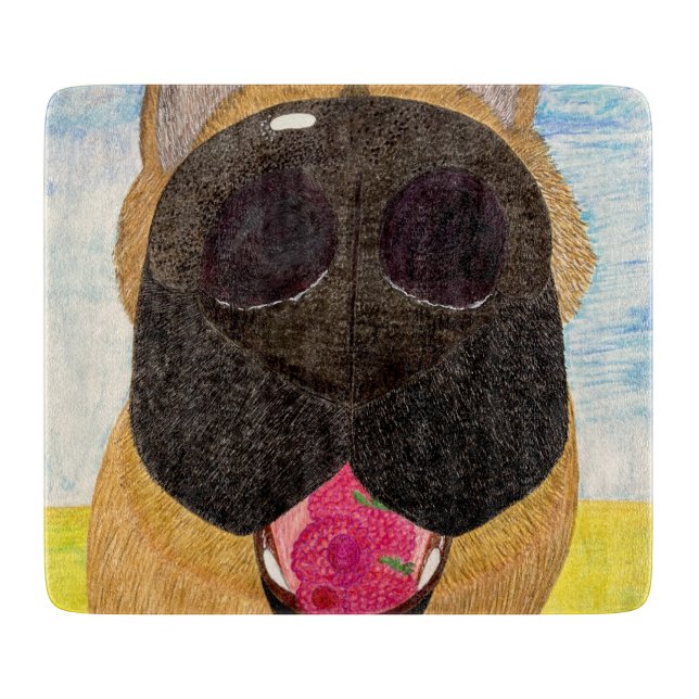 Dog nose and raspberry cutting board (Framsidan)