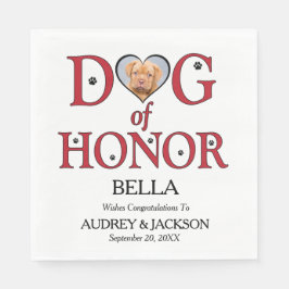 Dog of Honor Wedding Napkin with Photo Pappersservett