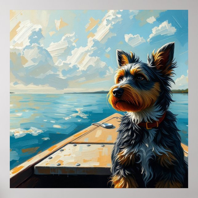 Dog on a boat poster (Framsidan)