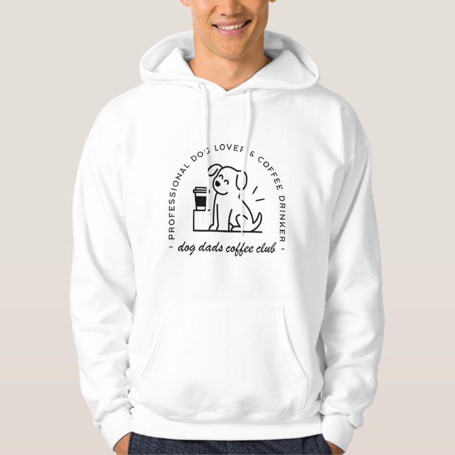 Dog owner and coffee lover dads club hoodie (Framsida)
