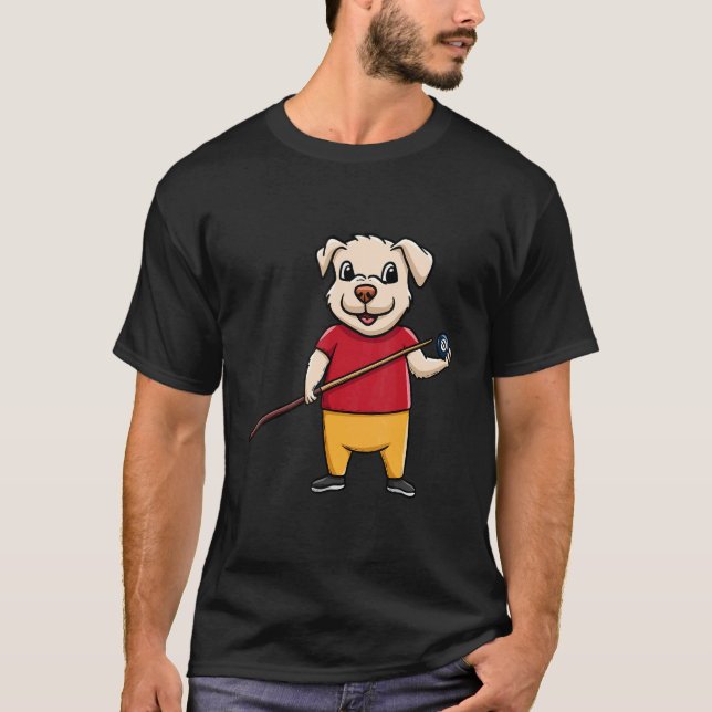 Dog Owner Billiard Ball Snooker Pool Player Paw Lo T Shirt (Framsida)