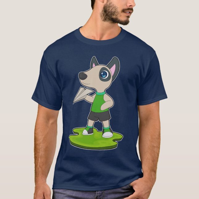 Dog Paper airplane T Shirt (Framsida)