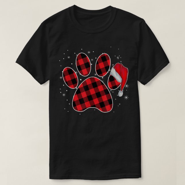 Dog Paw Christmas Pajamas For Family Matching Outf T Shirt (Design framsida)