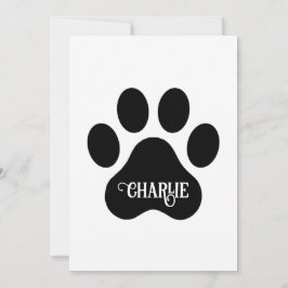 Dog Paw Name Silhouette Design Julkort