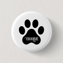 Dog Paw Name Silhouette Design Knapp