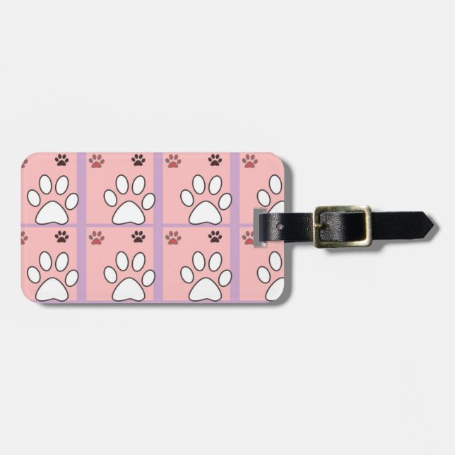 Dog Paw Pattern Bagagebricka (Horisontell Framsida)