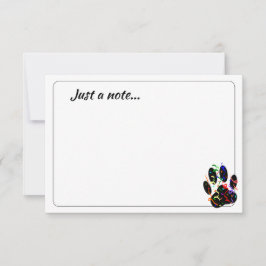 Dog Paw Print With Confetti Streamer Just a Note Anteckningskort